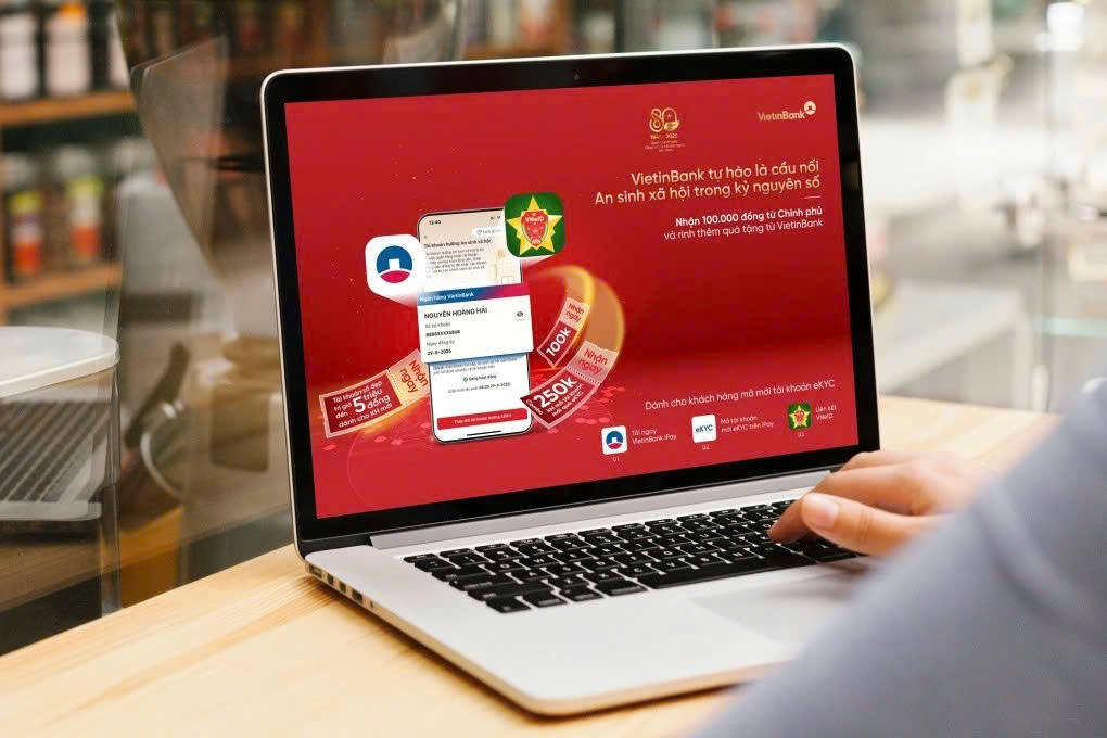 Hướng dẫn nhận trợ cấp 2/9 qua tài khoản VietinBank trên ứng dụng VNeID