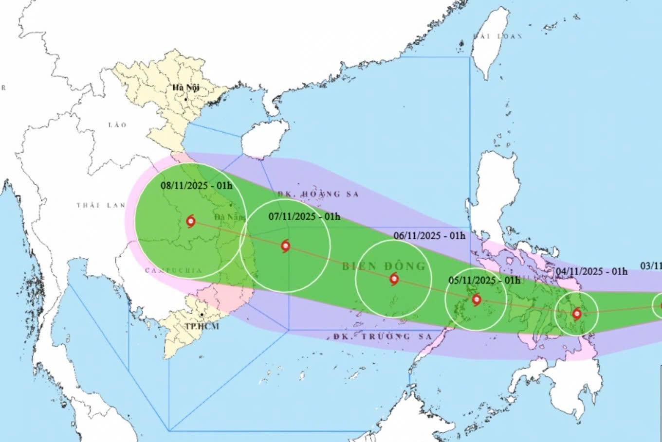 Bão Kalmaegi dự báo liên tục tăng cấp khi vào Biển Đông