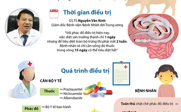 Bệnh sán dây lợn không nguy hiểm nếu phát hiện kịp thời, điều trị đúng phác đồ