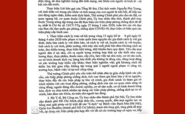 Cách ly xã hội không phải phong tỏa đất nước, Chính phủ vẫn kiểm soát được tình hình
