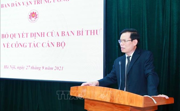 Ông Triệu Tài Vinh được điều động làm Phó Trưởng ban Ban Dân vận Trung ương