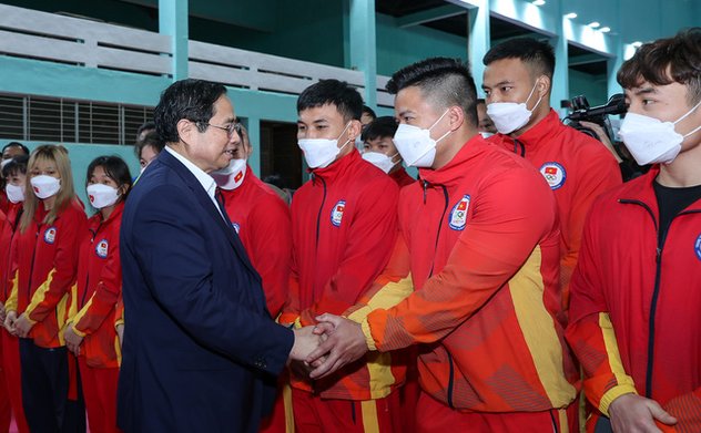 Thủ tướng động viên đoàn thể thao Việt Nam, kiểm tra công tác chuẩn bị SEA Games 31