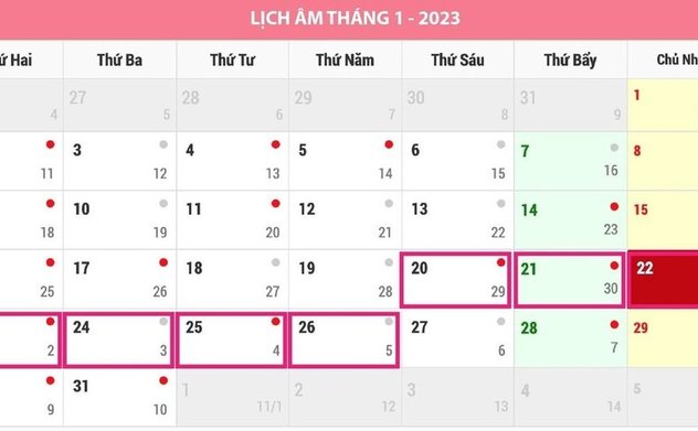 Bộ Nội vụ thống nhất phương án nghỉ Tết Nguyên đán 7 ngày