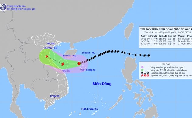 Bão số 6 sẽ đổ bộ đất liền từ Thanh Hóa - Quảng Bình trong 48 giờ tới
