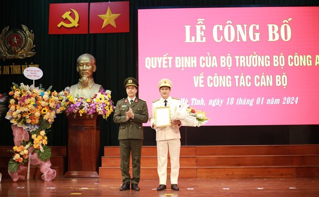 Trưởng công an thành phố Hà Tĩnh làm Phó giám đốc Công an tỉnh Hà Tĩnh 