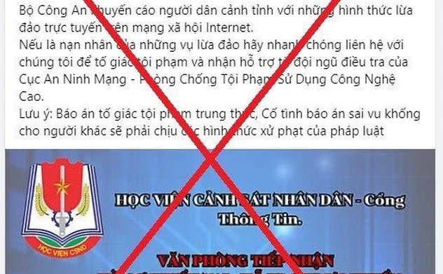 Giả mạo Facebook Học viện Cảnh sát nhân dân hỗ trợ lấy lại tiền lừa đảo 