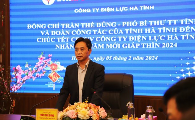 Phó Bí thư Thường trực Tỉnh ủy Trần Thế Dũng thăm, chúc Tết CBCNV Công ty Điện lực Hà Tĩnh