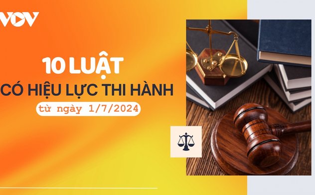 10 luật có hiệu lực thi hành từ ngày 1/7/2024