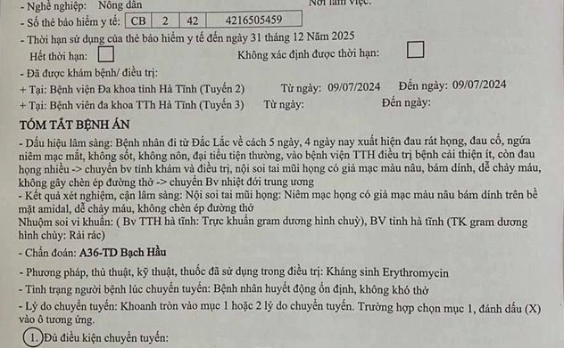 Hà Tĩnh xuất hiện bệnh nhân nghi nhiễm Bạch Hầu 