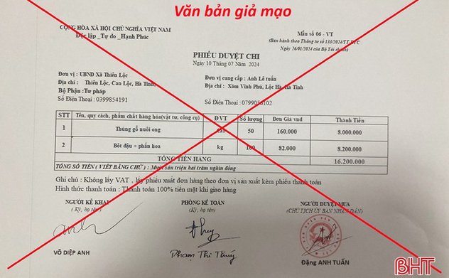 Giả mạo văn bản của UBND xã để lừa người kinh doanh