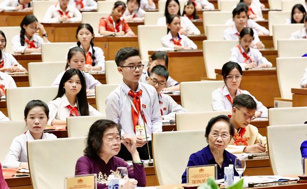 Thiếu nhi Hà Tĩnh tham gia Phiên họp giả định “Quốc hội trẻ em” lần thứ II