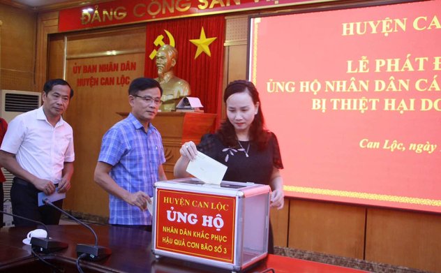Can Lộc phát động quyên góp ủng hộ đồng bào miền Bắc bị ảnh hưởng bão số 3