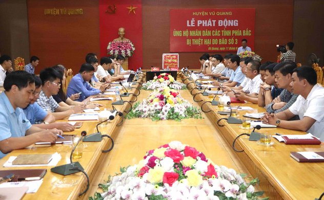 Vũ Quang phát động ủng hộ nhân dân các tỉnh phía Bắc bị thiệt hai do bão số 3