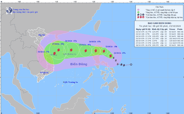 Hà Tĩnh tiếp tục ra công điện ứng phó với bão TRAMI gần Biển Đông