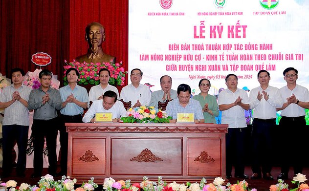 Ký kết hợp tác phát triển nông nghiệp sạch giữa Huyện Nghi Xuân và Tập đoàn Quế Lâm