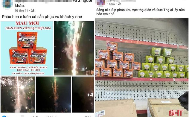 "Rầm rộ" rao bán pháo hoa trên chợ mạng 