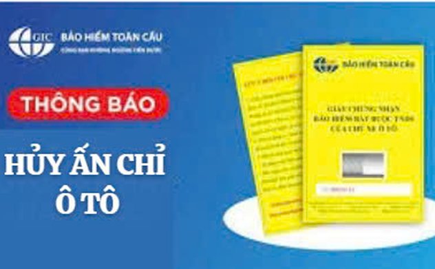 Công ty Bảo hiểm Toàn cầu Nghệ An thông báo về việc hủy ấn chỉ xe ô tô