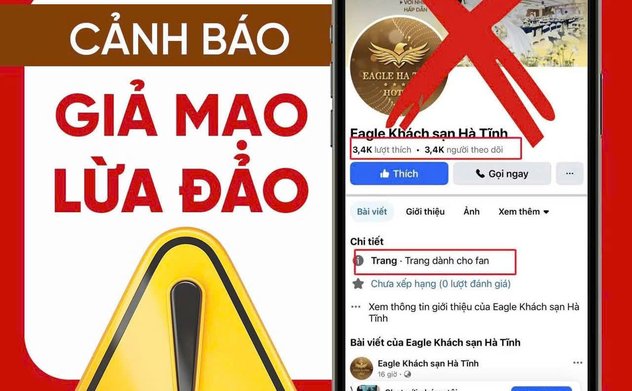 Cảnh giác tội phạm lừa đảo giả mạo Fanpage của các cơ sở lưu trú trên địa bàn Hà Tĩnh để chiếm đoạt tài sản 