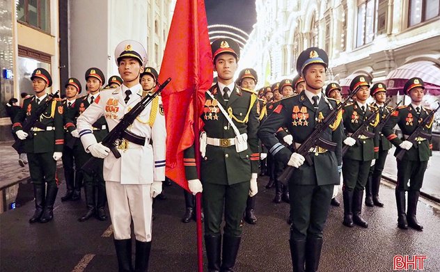 Những quân nhân Hà Tĩnh trong đội hình duyệt binh trên Quảng trường Đỏ Liên bang Nga