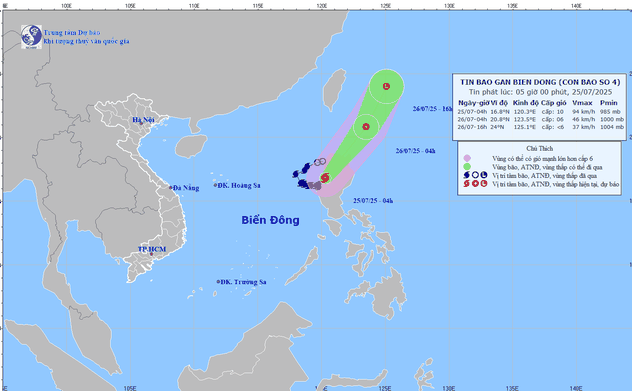 Bão số 4 có sức gió giật cấp 12, biển động mạnh 