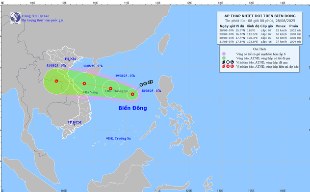 Cảnh báo mưa lớn do áp thấp nhiệt đới