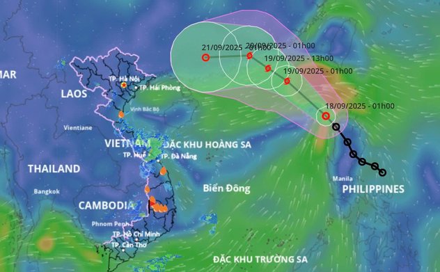 Áp thấp nhiệt đới đã vào Biển Đông, hôm nay có thể mạnh lên thành bão số 8 