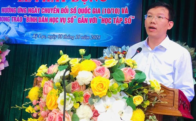 UBND xã Kỳ Lạc tổ chức Lễ phát động hưởng ứng Ngày Chuyển đổi số Quốc gia và phong trào “Bình dân học vụ số” gắn với “Học tập suốt đời”