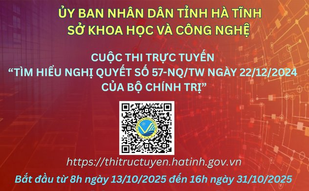 Hà Tĩnh tổ chức cuộc thi trực tuyến “Tìm hiểu Nghị quyết số 57-NQ/TW của Bộ Chính trị về đột phá phát triển KH, CN, ĐMST và chuyển đổi số quốc gia”
