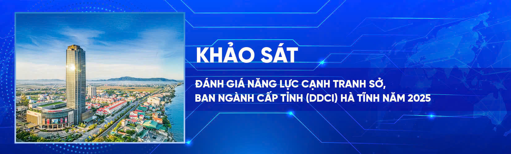 Khảo sát đánh giá năng lực cạnh tranh sở, ban ngành cấp tỉnh ( DDCI) Hà Tĩnh năm 2025