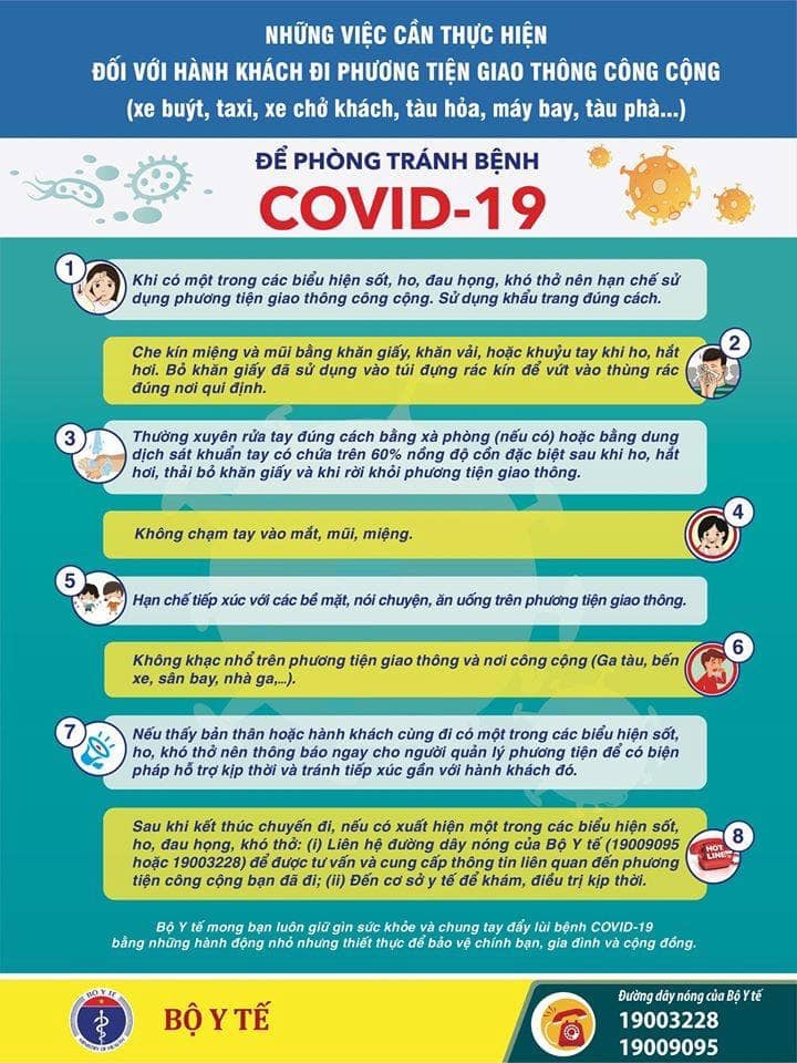8 lưu ý phòng dịch COVID-19 với hành khách đi phương tiện công cộng