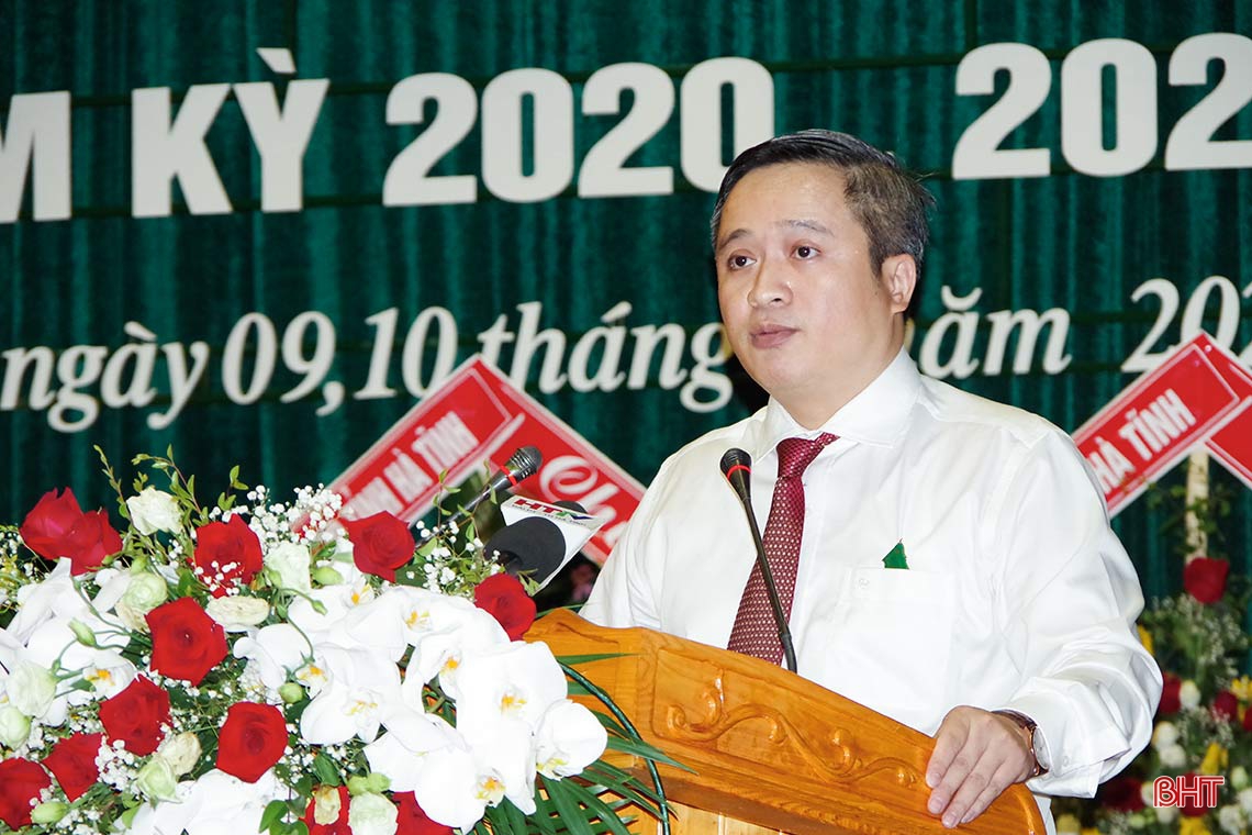Chủ tịch UBND tỉnh phát biểu chỉ đạo tại Đại hội Đảng bộ Bộ đội Biên phòng Hà Tĩnh khóa XIX, nhiệm kỳ 2020 - 2025 diễn ra sáng nay (9/7).
