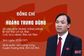 Quá trình công tác của Ủy viên BCH Trung ương Đảng, Bí thư Tỉnh ủy Hà Tĩnh Hoàng Trung Dũng
