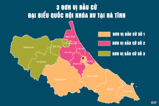 Hà Tĩnh có 3 đơn vị bầu cử, được bầu 7 đại biểu Quốc hội khóa XV