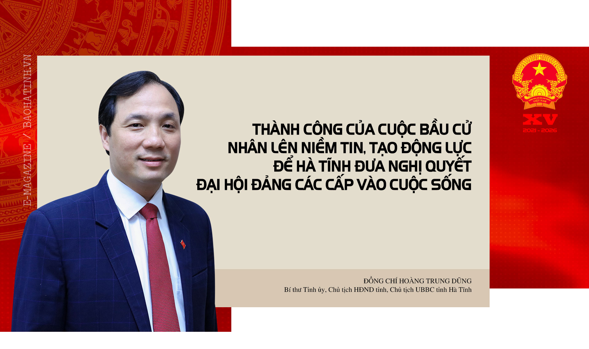Thành công của cuộc bầu cử nhân lên niềm tin, tạo động lực để Hà Tĩnh đưa nghị quyết đại hội Đảng các cấp vào cuộc sống