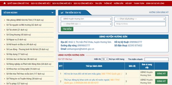 Đẩy mạnh thực hiện dịch vụ công trực tuyến mức độ 3, 4 ở huyện Hương Sơn