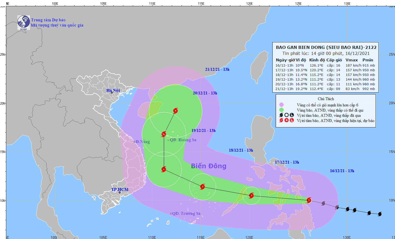 Tin mới nhất về siêu bão RAI gần Biển Đông