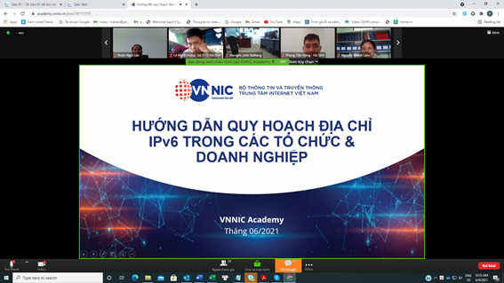 VNNIC tổ chức buổi hội thảo trực tuyến chuyên đề về quy hoạch địa chỉ IPv6 cho các Sở Thông tin và Truyền thông khu vực miền Trung và Tây nguyên (09/06/2021)