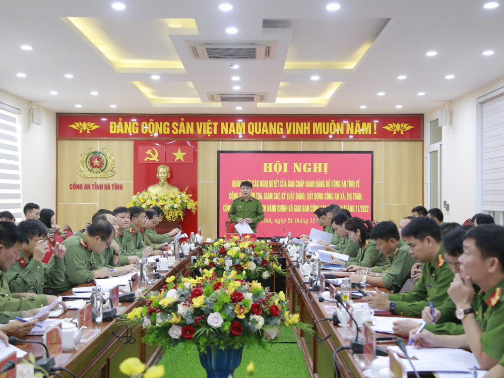 Công an Hà Tĩnh tổ chức hội nghị công bố Chỉ số cải cách hành chính Công an tỉnh Hà Tĩnh năm 2022