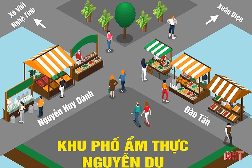 Thí điểm phố chuyên doanh ẩm thực đầu tiên tại TP Hà Tĩnh