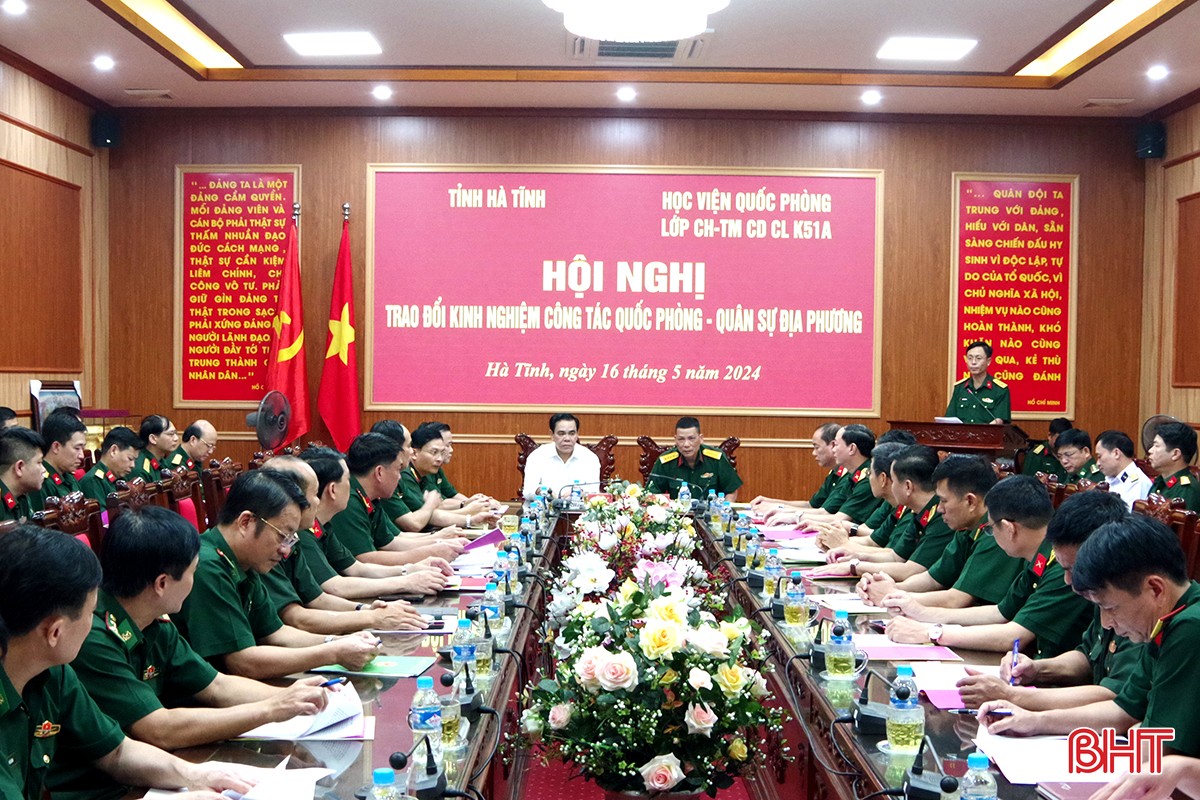 Học viện Quốc phòng và tỉnh Hà Tĩnh trao đổi kinh nghiệm công tác QP-QS địa phương