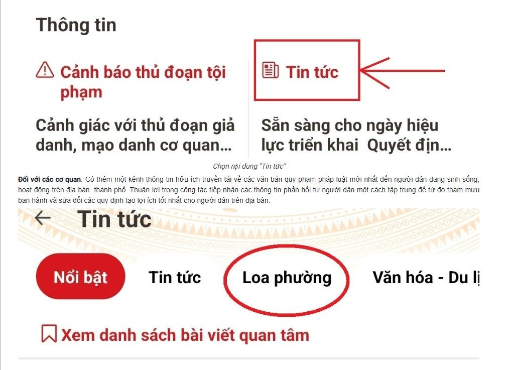 Tuyên truyền và sử dụng phần mềm quản trị nội dung CMS-Loa phường trên ứng dụng VNel