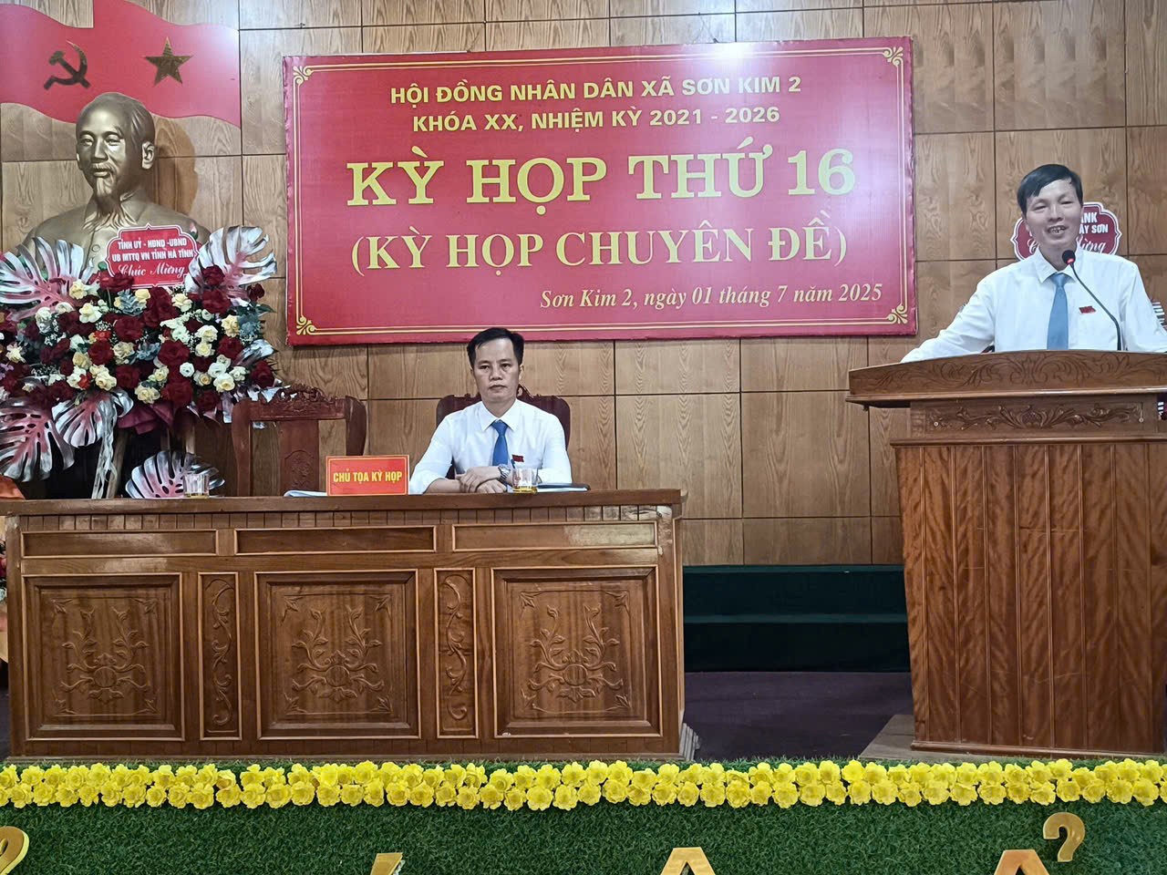 Xã Sơn Kim 2 tổ chức kỳ họp HĐND kiện toàn bộ máy sau sáp nhập