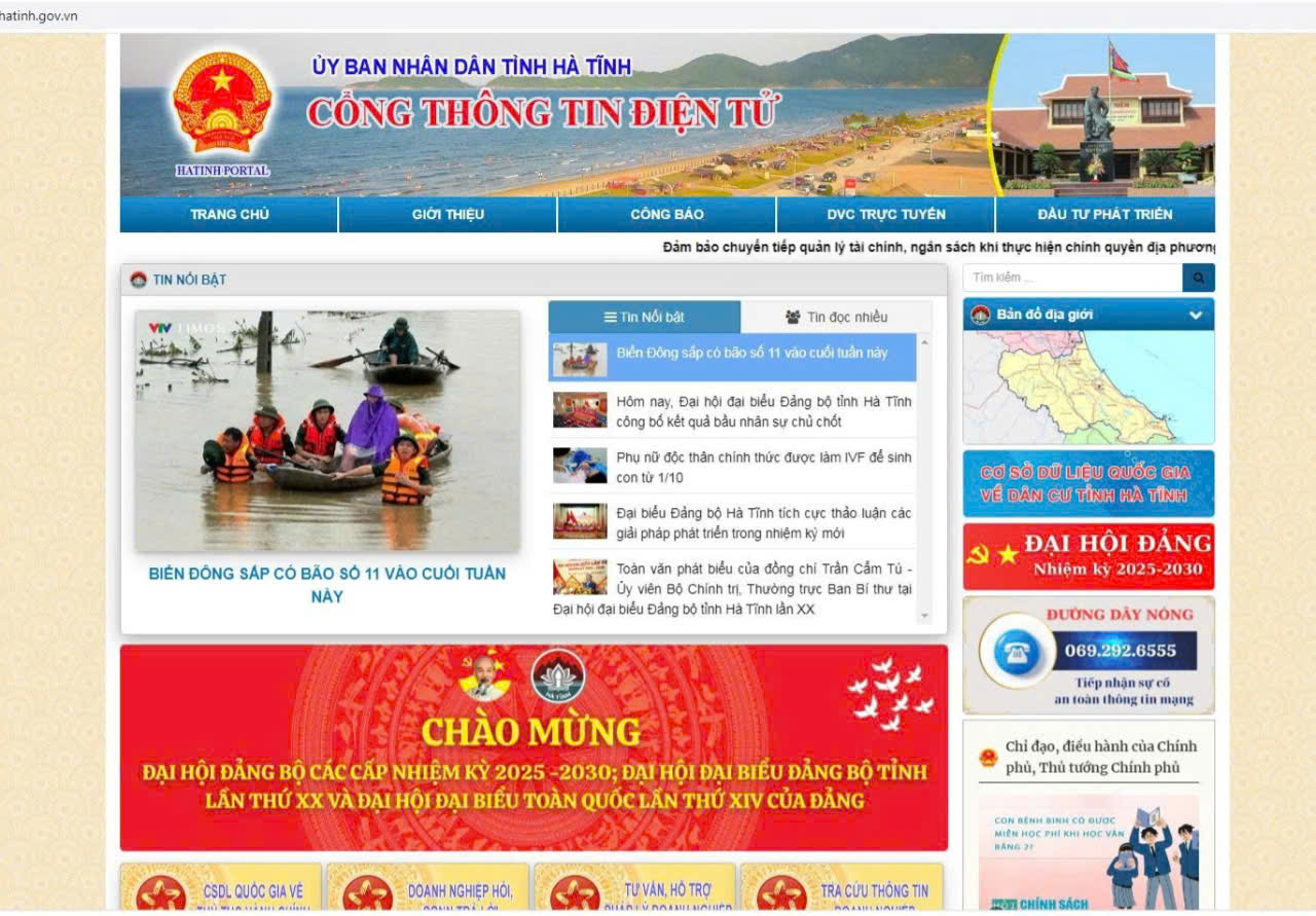 Ban hành Quy chế quản lý, vận hành và cung cấp thông tin trên Cổng thông tin điện tử trên địa bàn tỉnh Hà Tĩnh